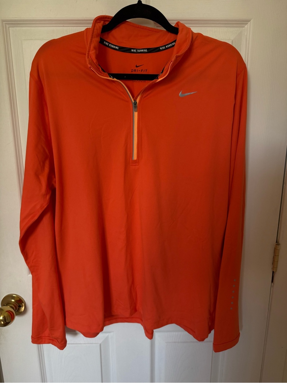 Size 1X, Nike Orange Dri-Fit Quarter-Zip Performance Top